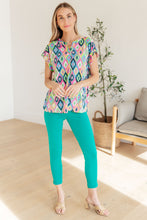 Load image into Gallery viewer, DEAR SCARLETT- Lizzy Cap Sleeve Top in Lavender Ikat