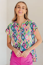 Load image into Gallery viewer, DEAR SCARLETT- Lizzy Cap Sleeve Top in Lavender Ikat