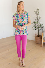 Load image into Gallery viewer, DEAR SCARLETT- Lizzy Cap Sleeve Top in Lavender Ikat