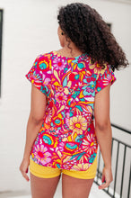 Load image into Gallery viewer, Lizzy Cap Sleeve Top Magenta and Pink Multi Floral- DEAR SCARLETT