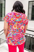 Load image into Gallery viewer, Lizzy Cap Sleeve Top Magenta and Pink Multi Floral- DEAR SCARLETT