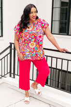 Load image into Gallery viewer, Lizzy Cap Sleeve Top Magenta and Pink Multi Floral- DEAR SCARLETT