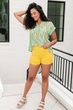 Load image into Gallery viewer, Lizzy Cap Sleeve Top in Lime and Emerald Multi Stripe- DEAR SCARLETT