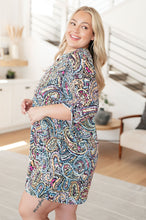 Load image into Gallery viewer, DEAR SCARLETT- Lizzy Dress in Black Multi Tiled Paisley