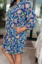 Load image into Gallery viewer, Lizzy Dress in Navy and Bright Paisley Floral- DEAR SCARLETT