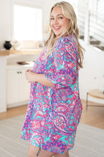 Load image into Gallery viewer, DEAR SCARLETT- Lizzy Dress in Purple and Aqua Paisley