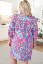 Load image into Gallery viewer, DEAR SCARLETT- Lizzy Dress in Purple and Aqua Paisley