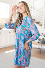 Load image into Gallery viewer, DEAR SCARLETT- Lizzy Dress in Teal and Pink Paisley