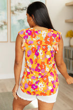 Load image into Gallery viewer, DEAR SCARLETT- Lizzy Flutter Sleeve Top in Apricot and Red Floral