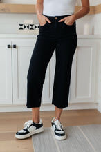 Load image into Gallery viewer, JB Lizzy High Rise Control Top Wide Leg Crop Jeans in Black (Sizes 0-24)