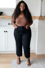 Load image into Gallery viewer, JB Lizzy High Rise Control Top Wide Leg Crop Jeans in Black (Sizes 0-24)