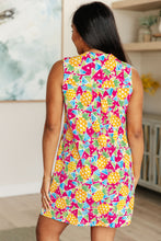 Load image into Gallery viewer, DEAR SCARLETT- Lizzy Tank Dress in Abstract Magenta Pineapple