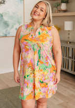 Load image into Gallery viewer, DEAR SCARLETT- Lizzy Tank Dress in Pink and Marigold Brushed