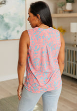 Load image into Gallery viewer, DEAR SCARLETT- Lizzy Tank Top in Blue and Apricot Paisley