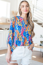 Load image into Gallery viewer, DEAR SCARLETT- Lizzy Top in Blue and Pink Branches