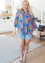 Load image into Gallery viewer, DEAR SCARLETT- Lizzy Top in Blue and Pink Branches