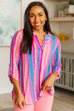 Load image into Gallery viewer, DEAR SCARLETT- Lizzy Top in Blue and Pink Stripe