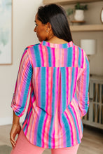 Load image into Gallery viewer, DEAR SCARLETT- Lizzy Top in Blue and Pink Stripe