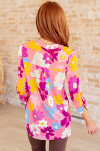 Load image into Gallery viewer, Lizzy Top in Coral and Magenta Painted Floral- DEAR SCARLETT