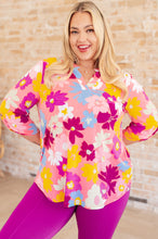 Load image into Gallery viewer, Lizzy Top in Coral and Magenta Painted Floral- DEAR SCARLETT