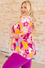 Load image into Gallery viewer, Lizzy Top in Coral and Magenta Painted Floral- DEAR SCARLETT