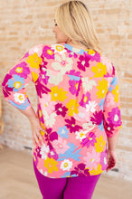 Load image into Gallery viewer, Lizzy Top in Coral and Magenta Painted Floral- DEAR SCARLETT