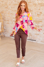 Load image into Gallery viewer, Lizzy Top in Coral and Magenta Painted Floral- DEAR SCARLETT