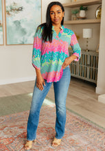 Load image into Gallery viewer, DEAR SCARLETT- Lizzy Top in Lavender and Team Leopard Stripe