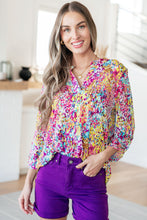 Load image into Gallery viewer, DEAR SCARLETT- Lizzy Top in Magenta and Lime Painted Abstract