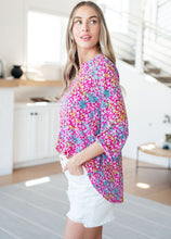 Load image into Gallery viewer, DEAR SCARLETT- Lizzy Top in Pink and Aqua Ditsy Floral