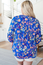 Load image into Gallery viewer, DEAR SCARLETT- Lizzy Top in Royal and Blush Floral