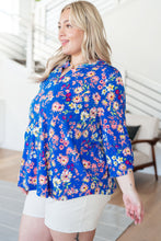 Load image into Gallery viewer, DEAR SCARLETT- Lizzy Top in Royal and Blush Floral