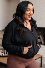 Load image into Gallery viewer, RAE MODE- Morning Run Half Zip Hoodie in Black