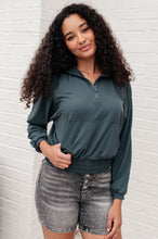 Load image into Gallery viewer, RAE MODE- Morning Run Half Zip Hoodie in Smoked Spruce