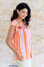 Load image into Gallery viewer, Orange Blossoms Flutter Sleeve Blouse- SAVANNA JANE