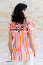 Load image into Gallery viewer, Orange Blossoms Flutter Sleeve Blouse- SAVANNA JANE