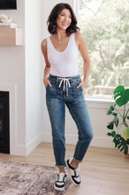 Load image into Gallery viewer, JB Payton Pull On Denim Joggers in Medium Wash (Sizes 0-24)
