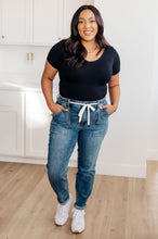 Load image into Gallery viewer, JB Payton Pull On Denim Joggers in Medium Wash (Sizes 0-24)