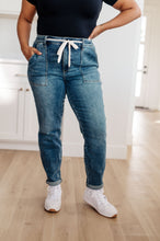 Load image into Gallery viewer, JB Payton Pull On Denim Joggers in Medium Wash (Sizes 0-24)