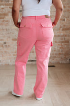 Load image into Gallery viewer, JUDY BLUE- Peggy High Rise Cargo Straight Jeans in Pink