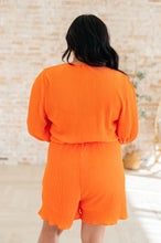 Load image into Gallery viewer, WHITE BIRCH- Roll With me Romper in Tangerine