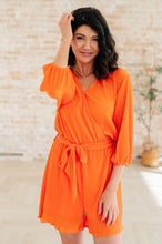 Load image into Gallery viewer, WHITE BIRCH- Roll With me Romper in Tangerine