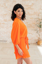 Load image into Gallery viewer, WHITE BIRCH- Roll With me Romper in Tangerine