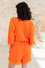 Load image into Gallery viewer, WHITE BIRCH- Roll With me Romper in Tangerine