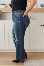 Load image into Gallery viewer, JUDY BLUE- Rose High Rise 90's Straight Jeans in Dark Wash