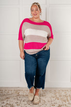 Load image into Gallery viewer, 111 NORTH- Rows Of Rose Short Sleeve Knit Top
