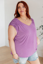 Load image into Gallery viewer, DEAR SCARLETT- Ruched Cap Sleeve Top in Lavender