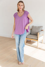 Load image into Gallery viewer, DEAR SCARLETT- Ruched Cap Sleeve Top in Lavender