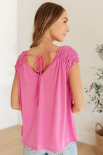 Load image into Gallery viewer, DEAR SCARLETT- Ruched Cap Sleeve Top in Magenta