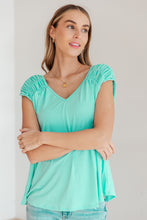 Load image into Gallery viewer, DEAR SCARLETT- Ruched Cap Sleeve Top in Neon Blue